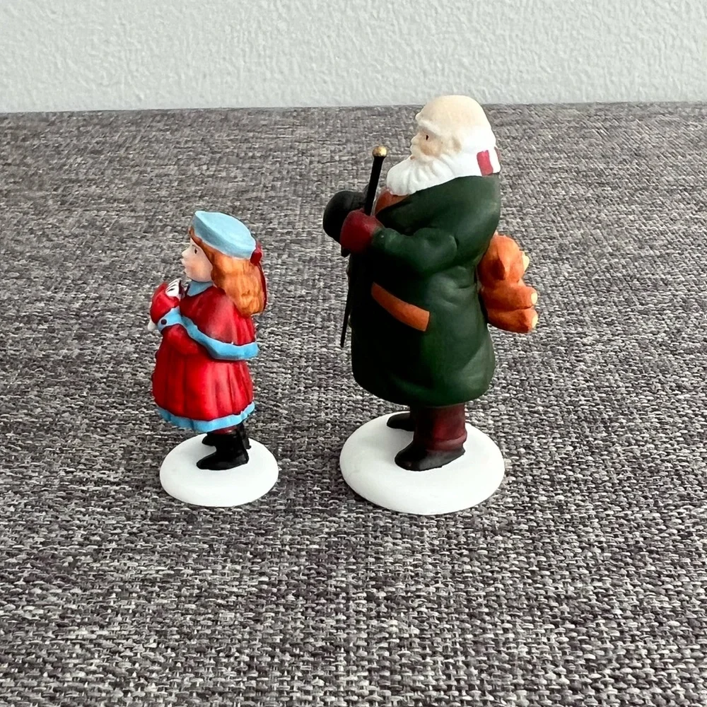Department 56 Christmas Heritage Village Collection Figures Girl Santa Set of 2